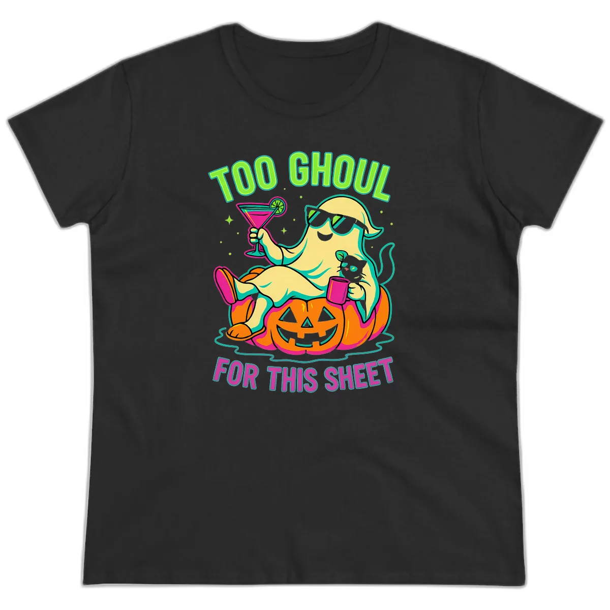 Too Ghoul For This Sheet Ladies Tee in Black