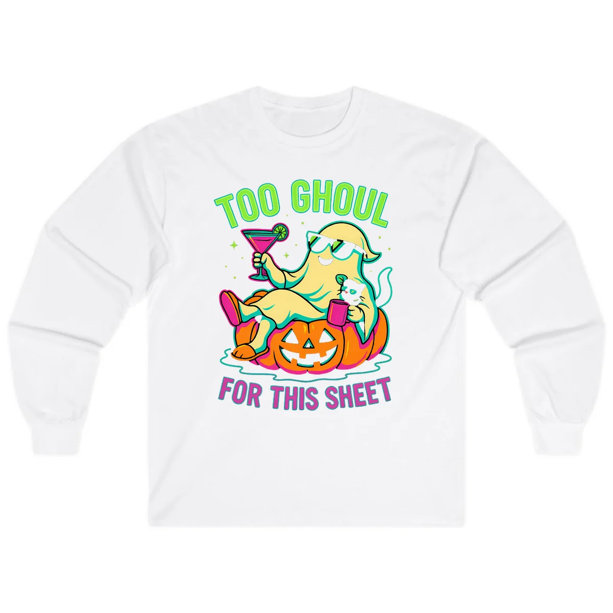 Too Ghoul For This Sheet Long Sleeve in White