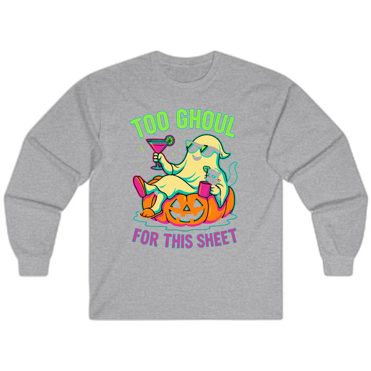 Too Ghoul For This Sheet Long Sleeve in Sport Grey