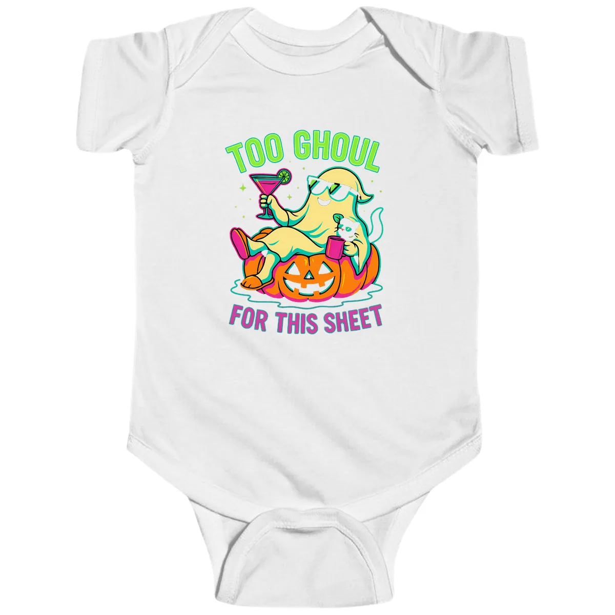 Too Ghoul For This Sheet Baby Onesie in White