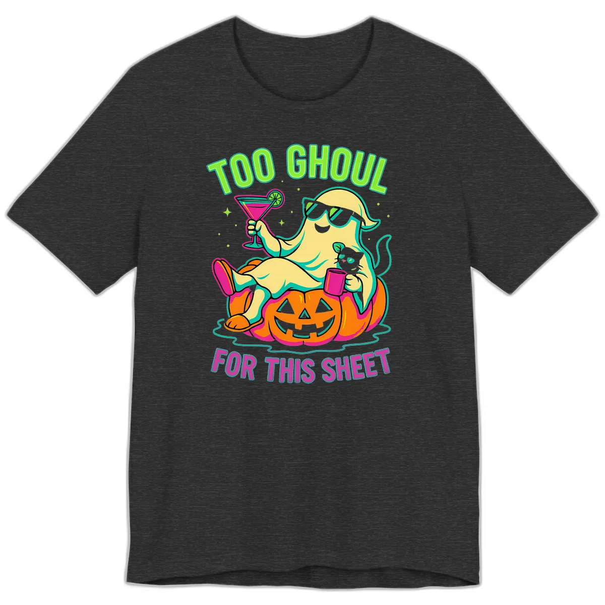 Too Ghoul For This Sheet Premium T-Shirt in Dark Grey Heather