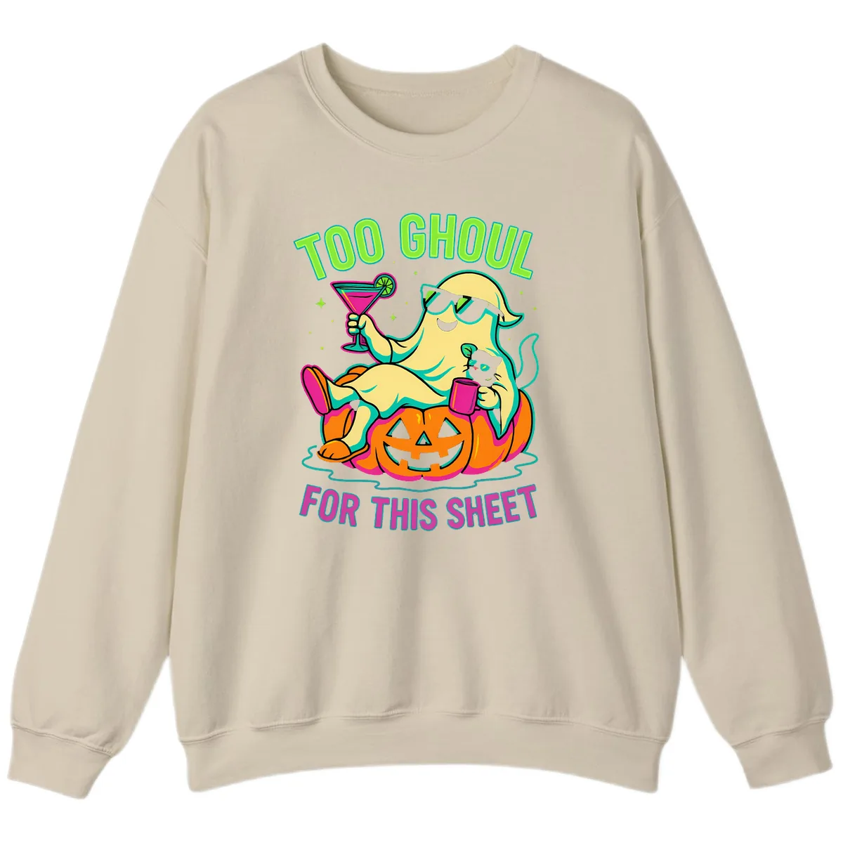 Too Ghoul For This Sheet Sweatshirt in Sand