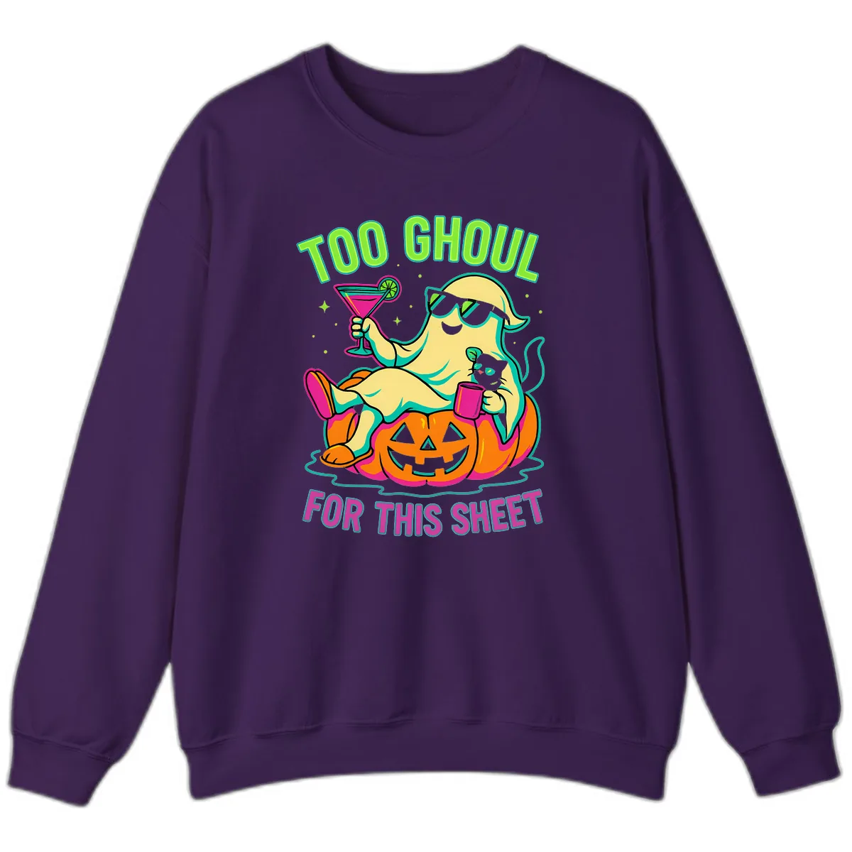 Too Ghoul For This Sheet Sweatshirt in Purple