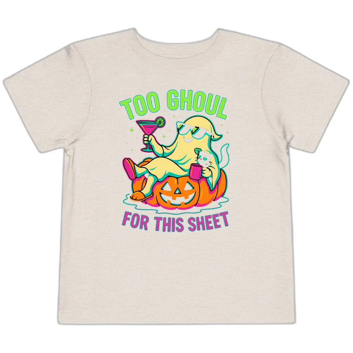 Too Ghoul For This Sheet Toddler T-Shirt in Heather Dust