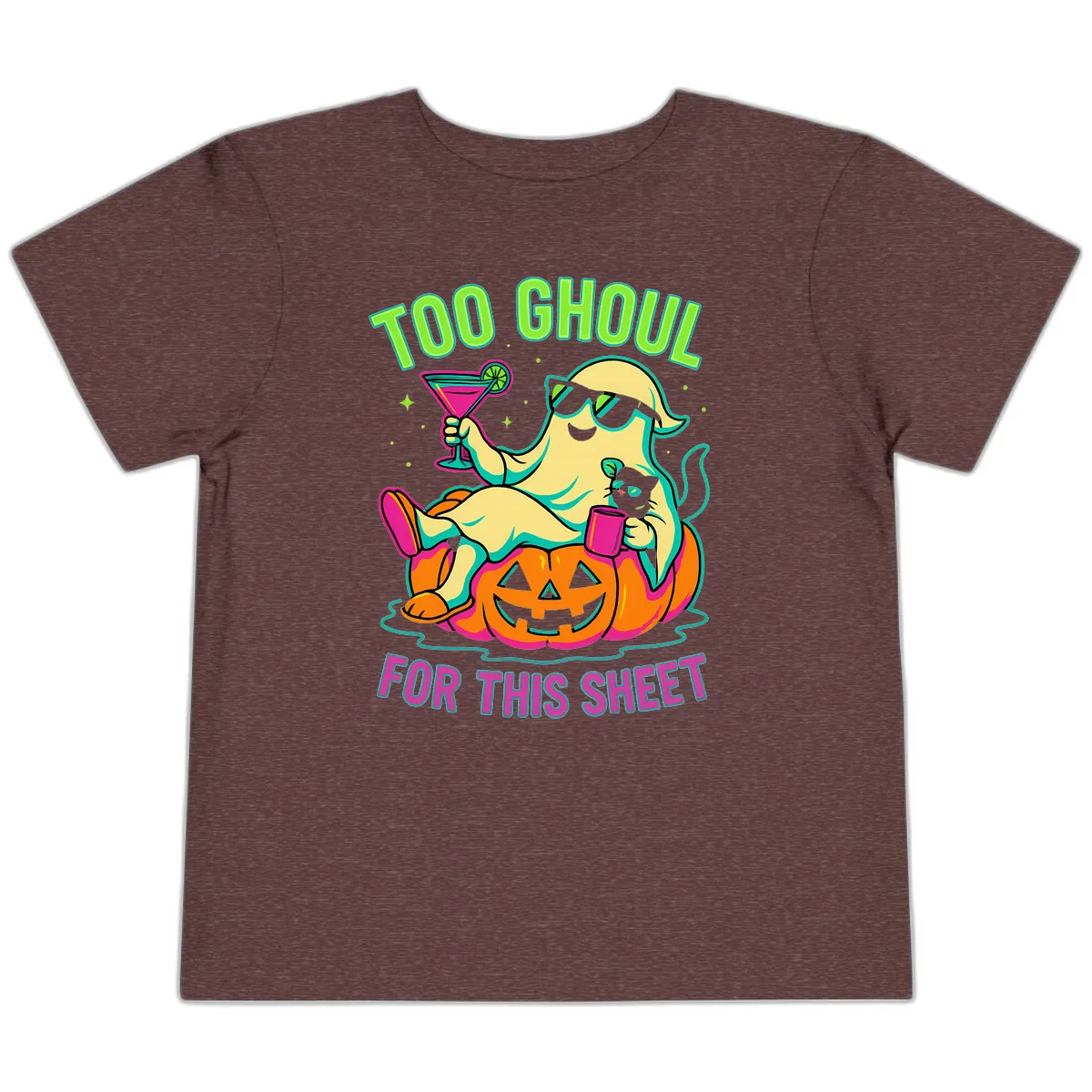 Too Ghoul For This Sheet Toddler T-Shirt in Heather Maroon