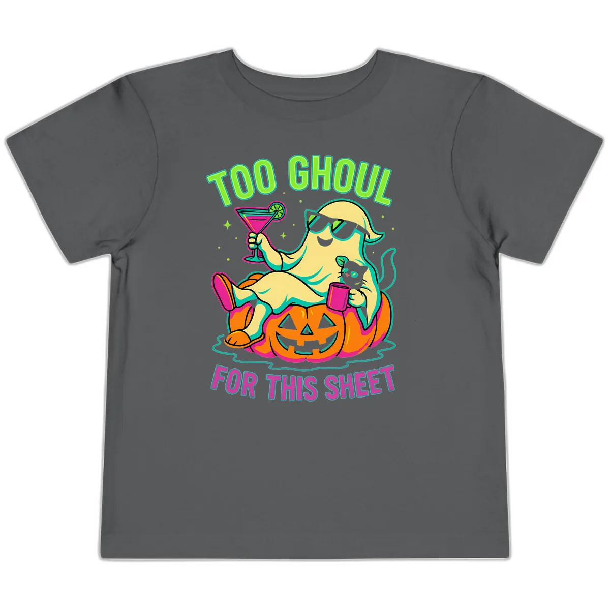Too Ghoul For This Sheet Toddler T-Shirt in Asphalt