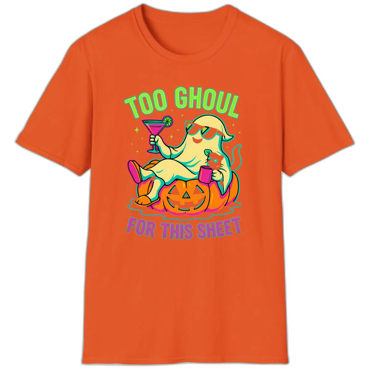 Too Ghoul For This Sheet T-Shirt in Orange