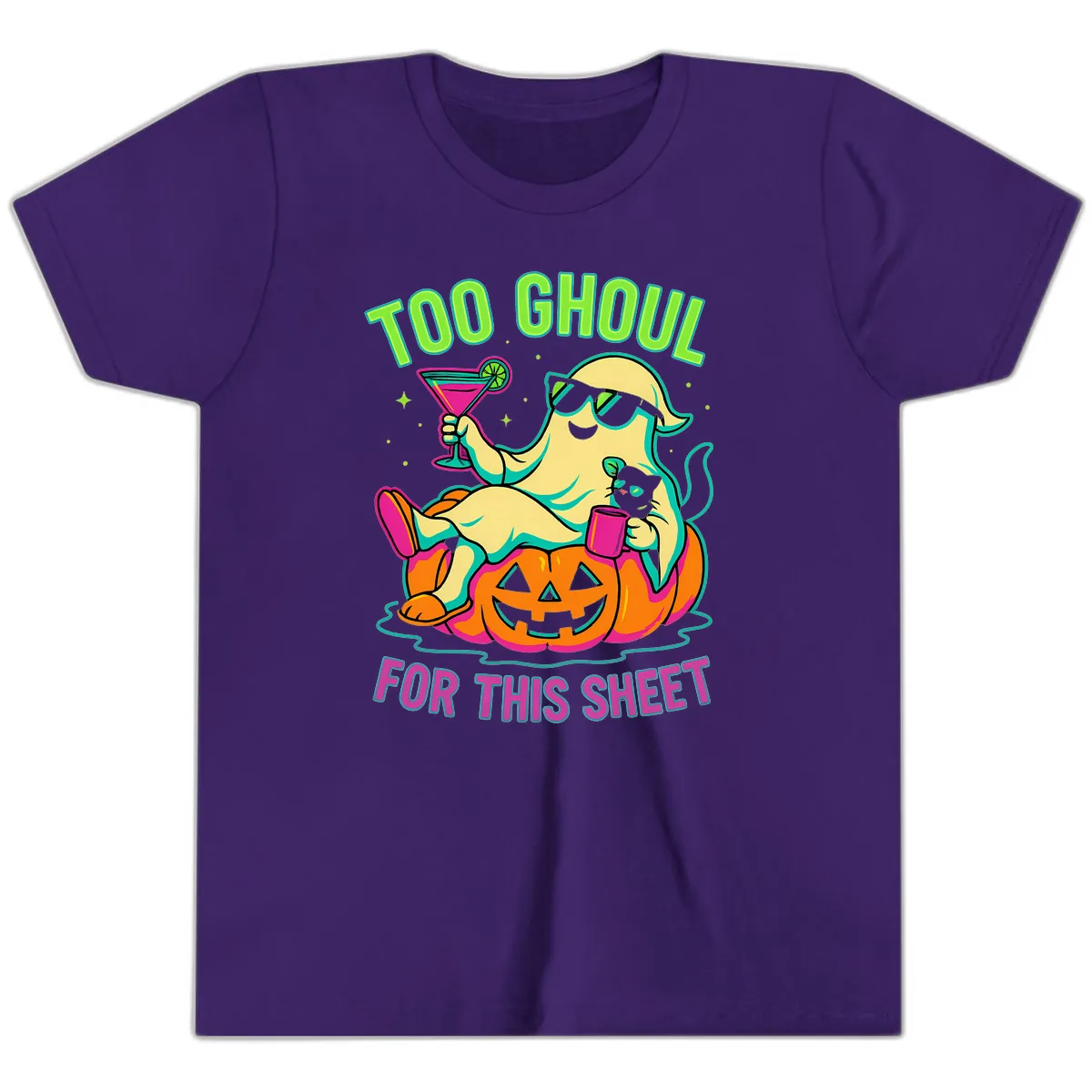 Too Ghoul For This Sheet Youth T-Shirt in Team Purple