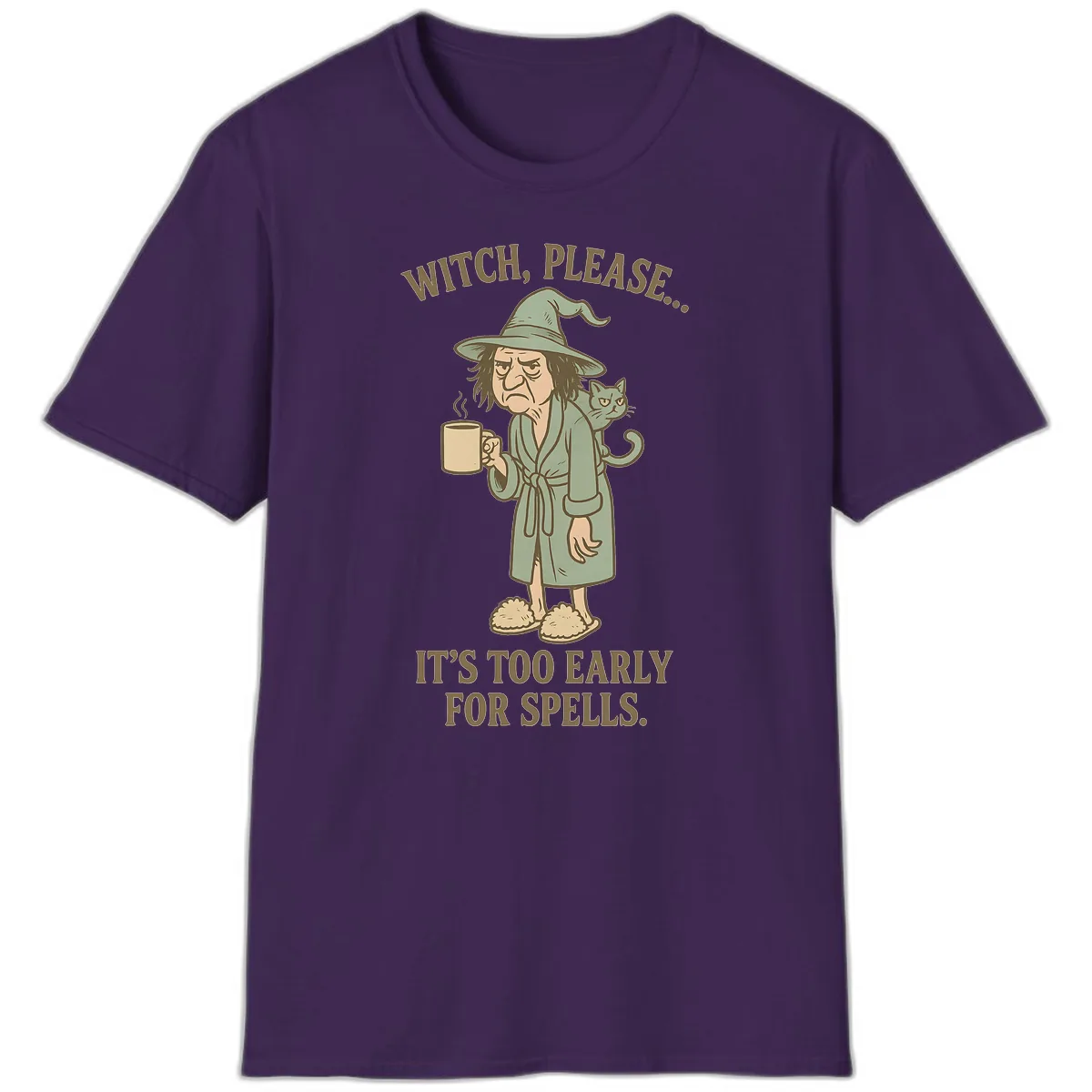 Witch, Please It's Too Early For Spells T-Shirt in Purple