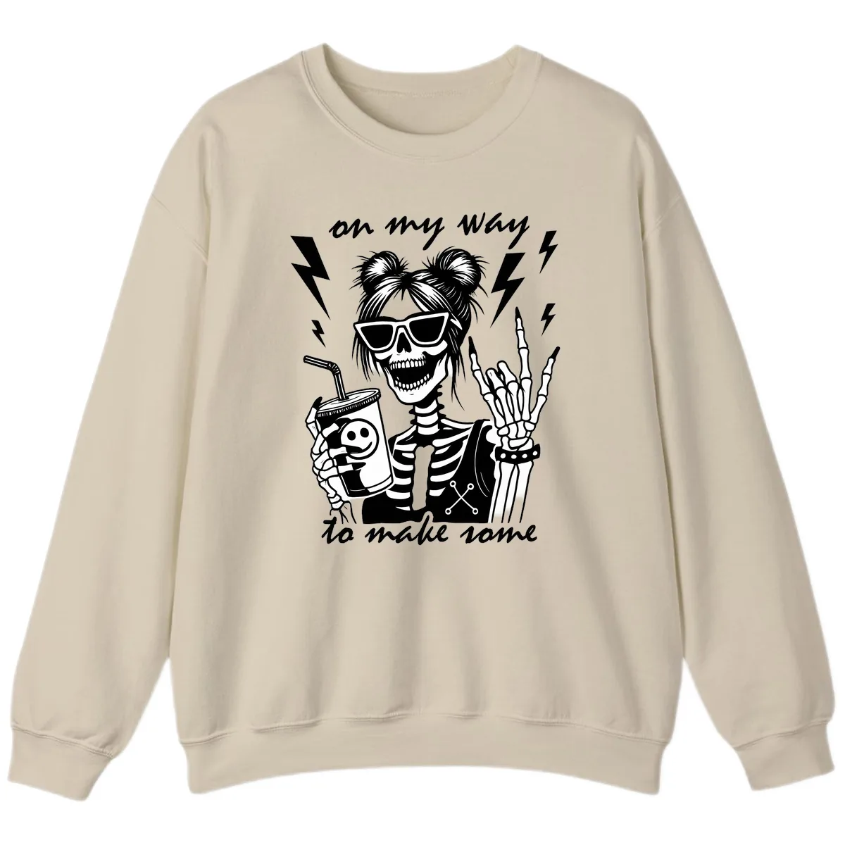 Skeleton Rocker On My Way To Make Some Sweatshirt in Sand