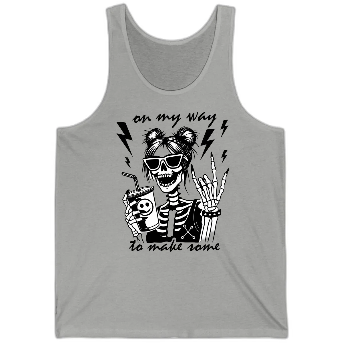 Skeleton Rocker On My Way To Make Some Tank in Athletic Heather