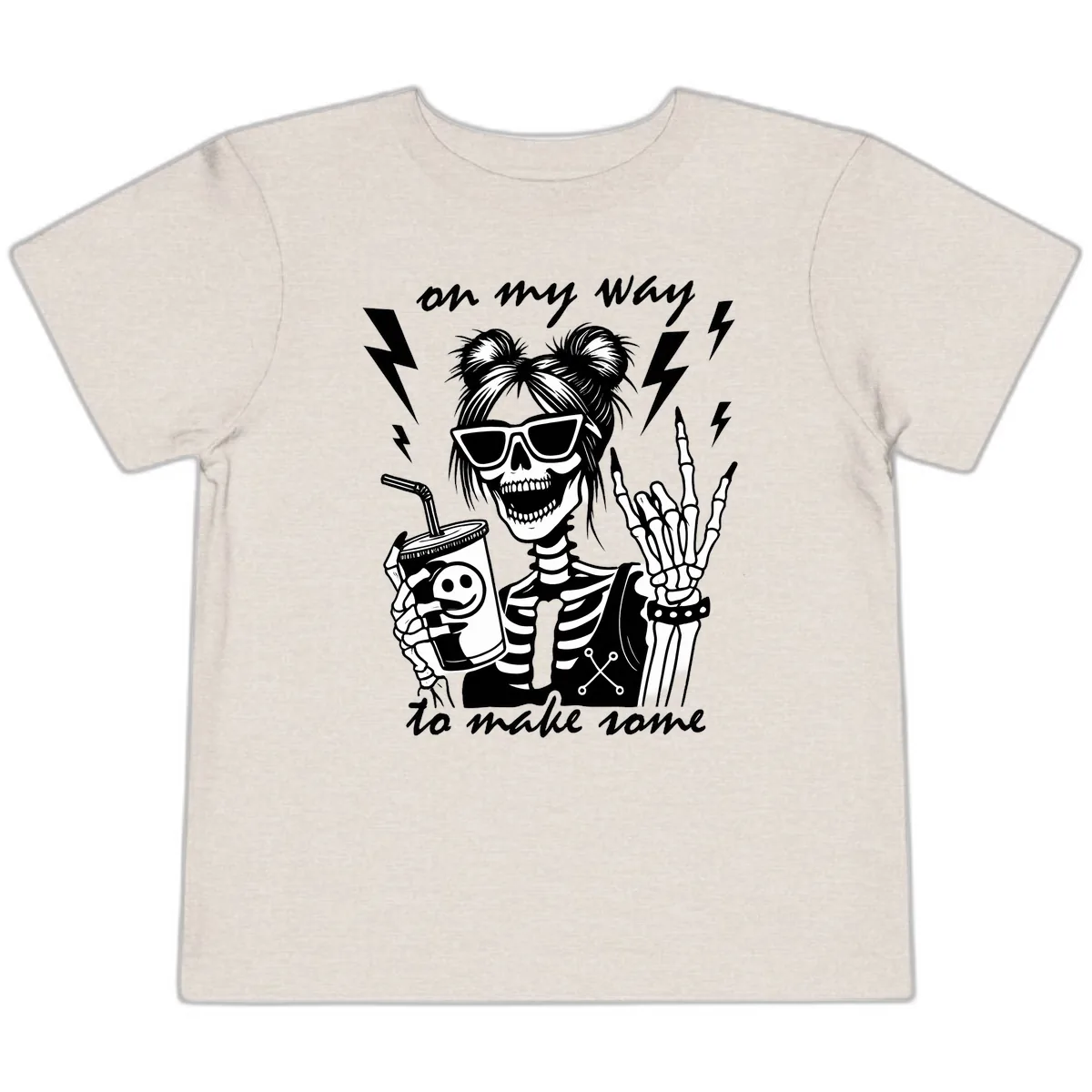 Skeleton Rocker On My Way To Make Some Toddler T-Shirt in Heather Dust