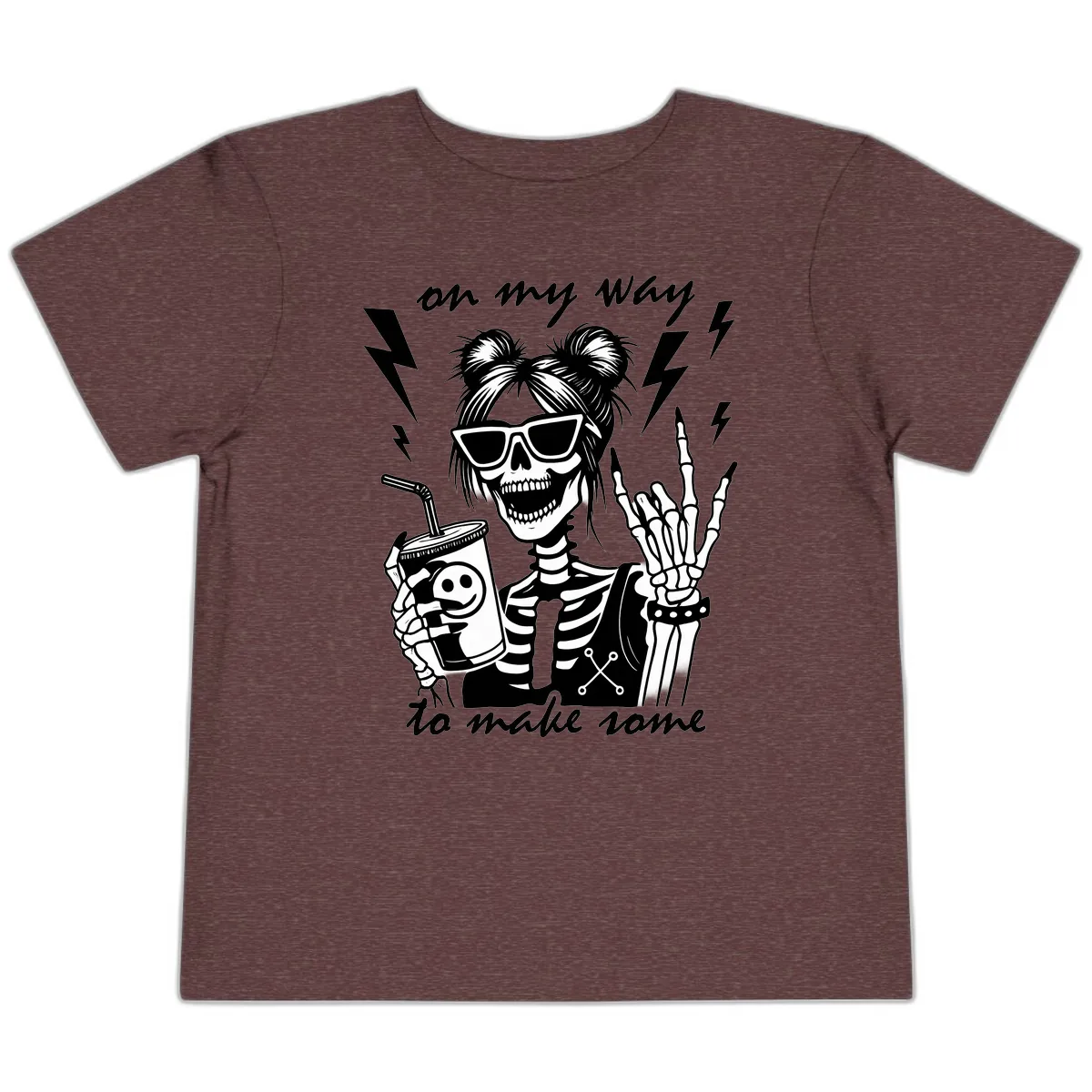 Skeleton Rocker On My Way To Make Some Toddler T-Shirt in Heather Maroon