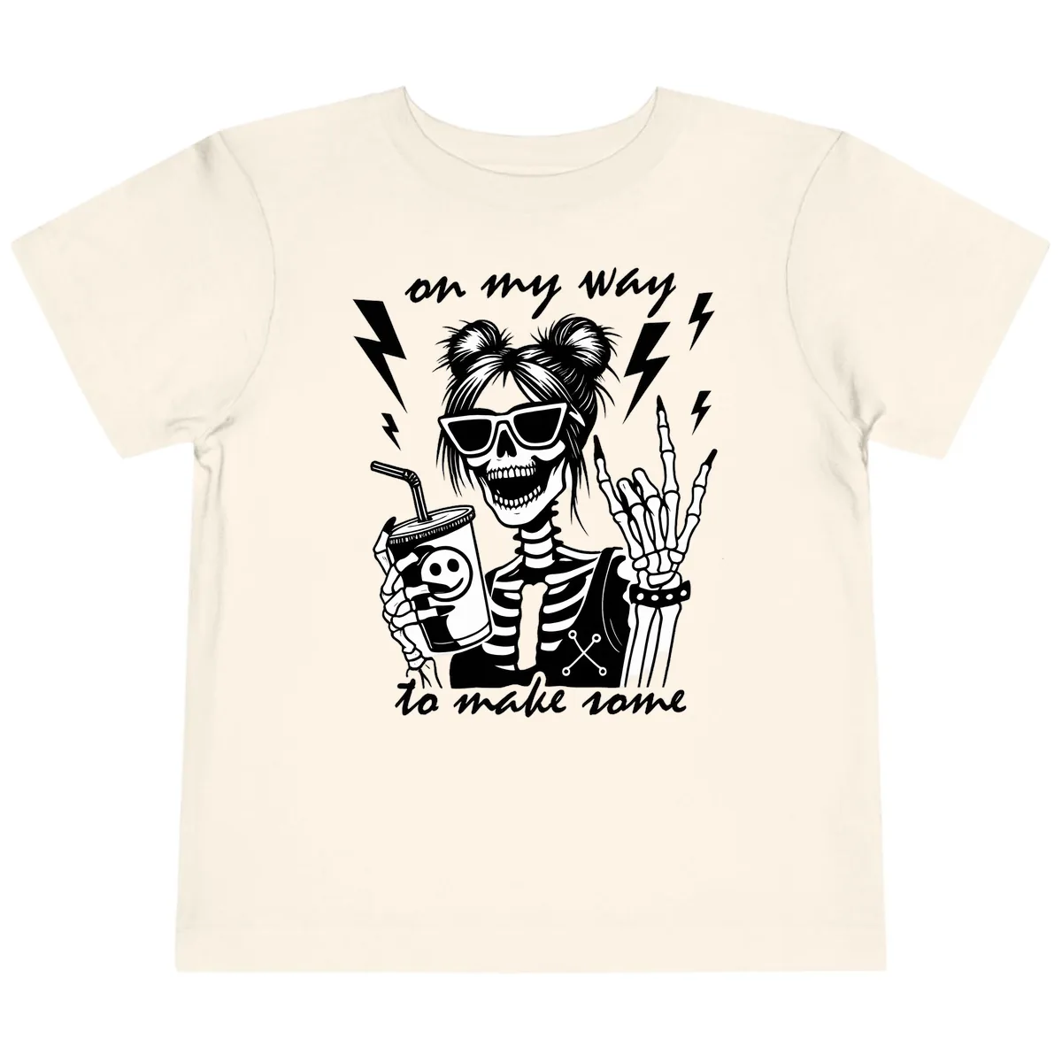 Skeleton Rocker On My Way To Make Some Toddler T-Shirt in Natural