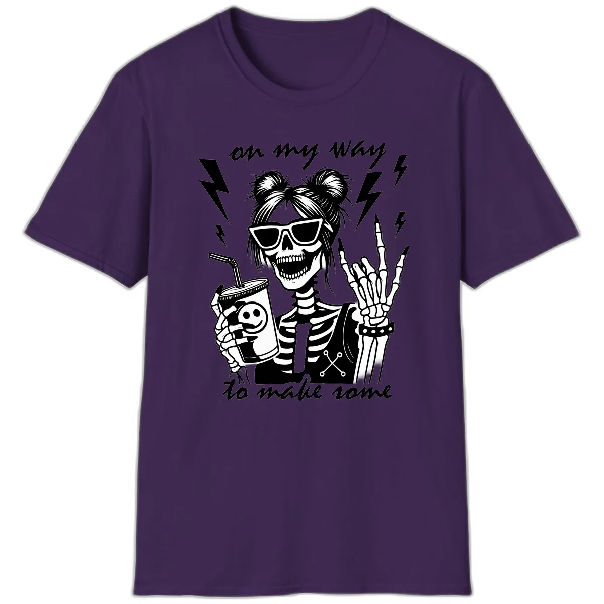 Skeleton Rocker On My Way To Make Some T-Shirt in Purple