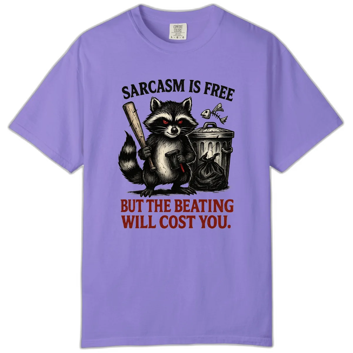 Sarcastic Raccoon Threat Comfort Color in Violet
