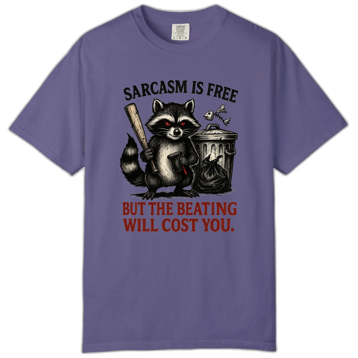 Sarcastic Raccoon Threat Comfort Color in Grape