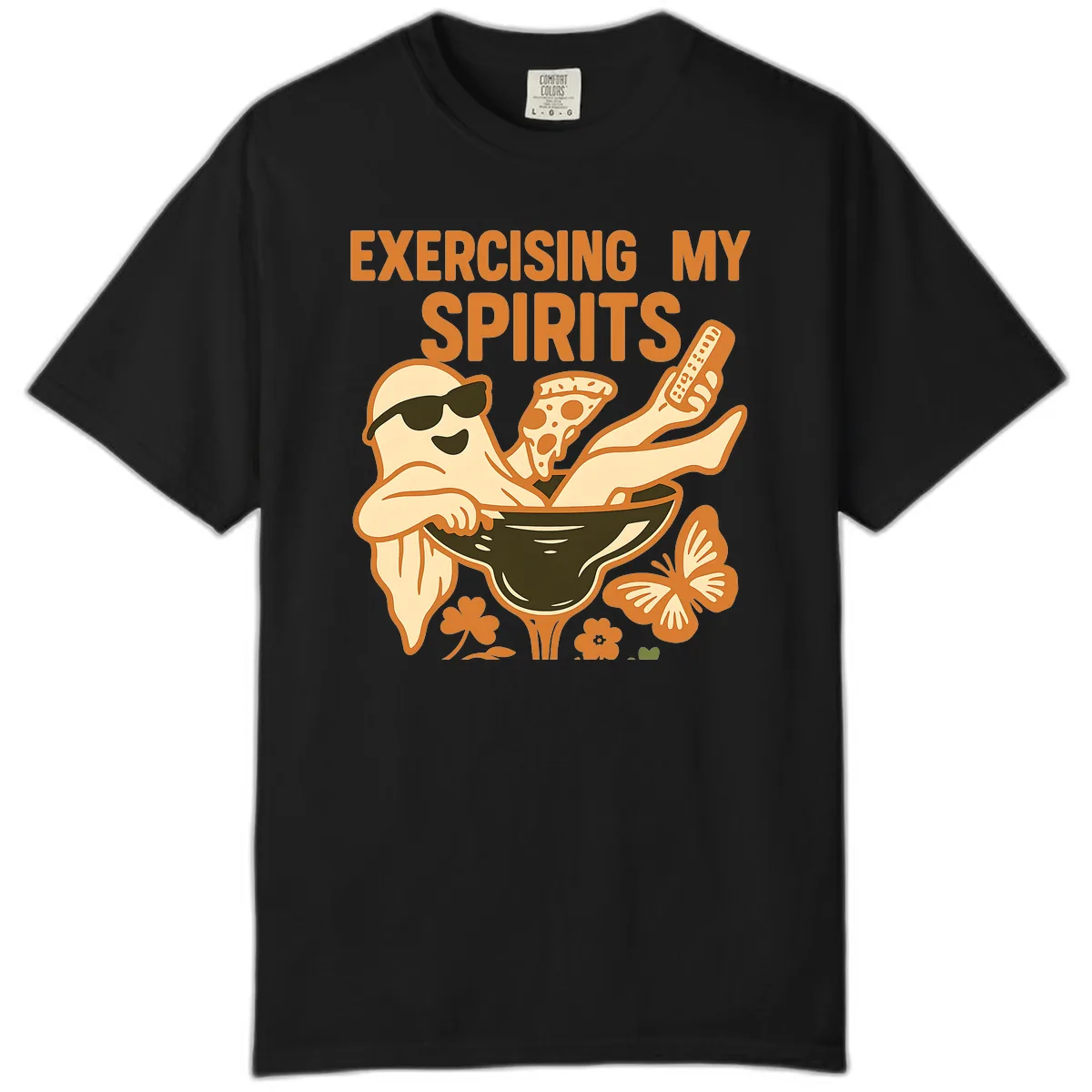 Exercising My Spirits Ghost Design Comfort Color in Black