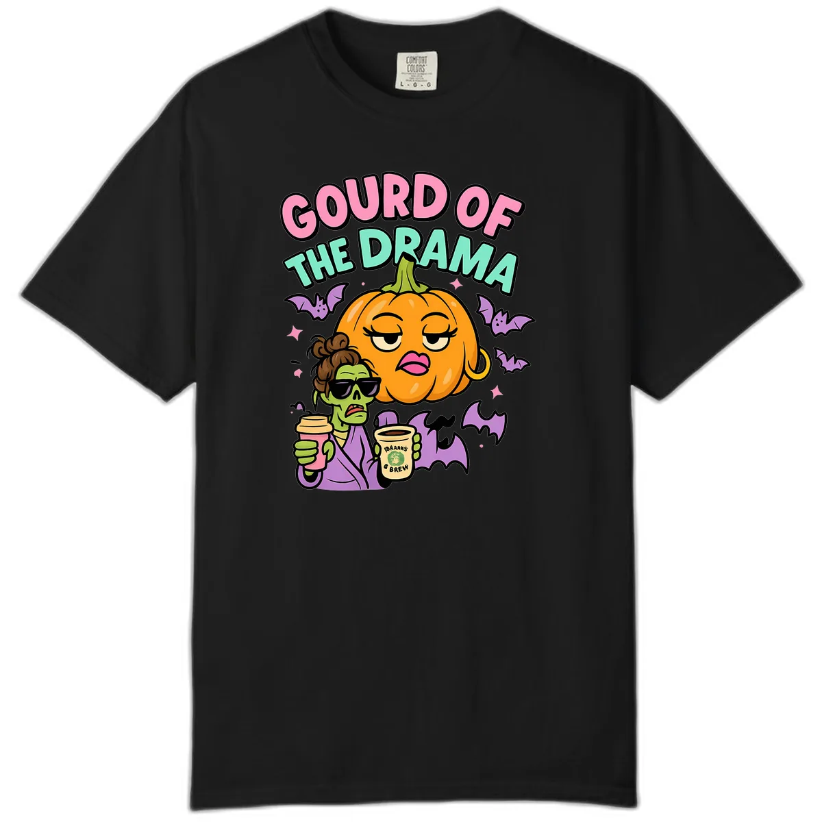 Gourd of the Drama Halloween Comfort Color in Black
