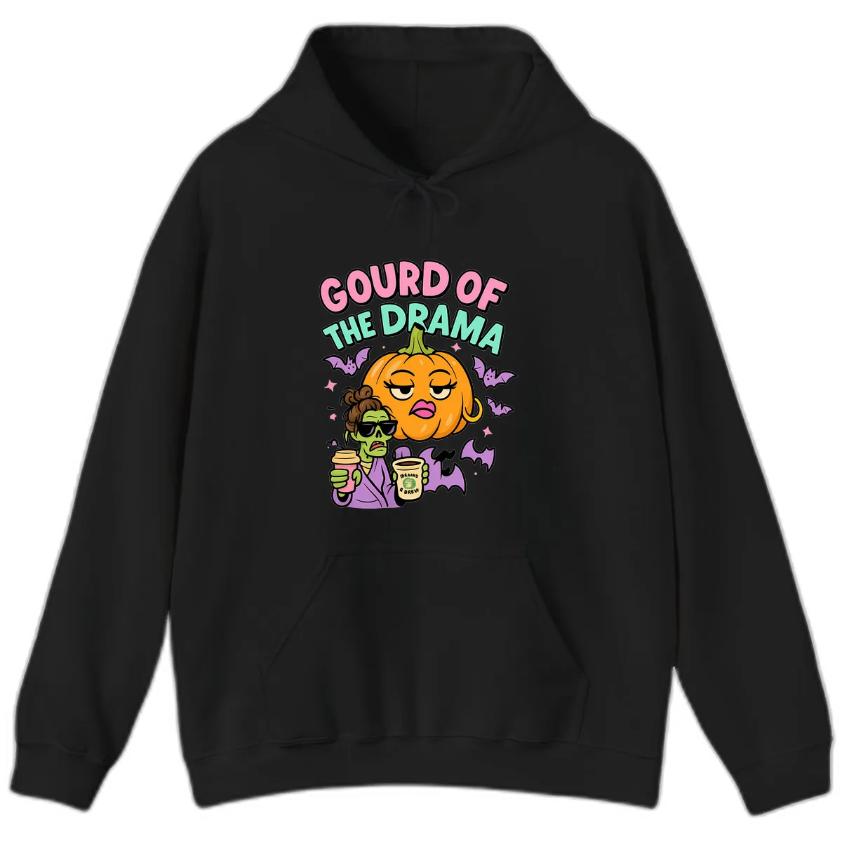 Gourd of the Drama Halloween Hoodie in Black
