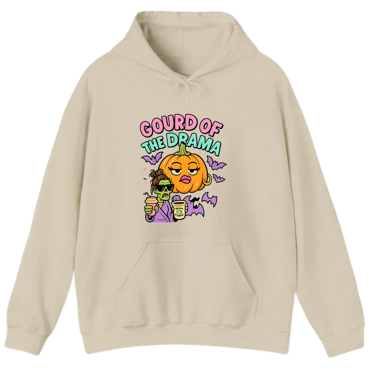 Gourd of the Drama Halloween Hoodie in Sand