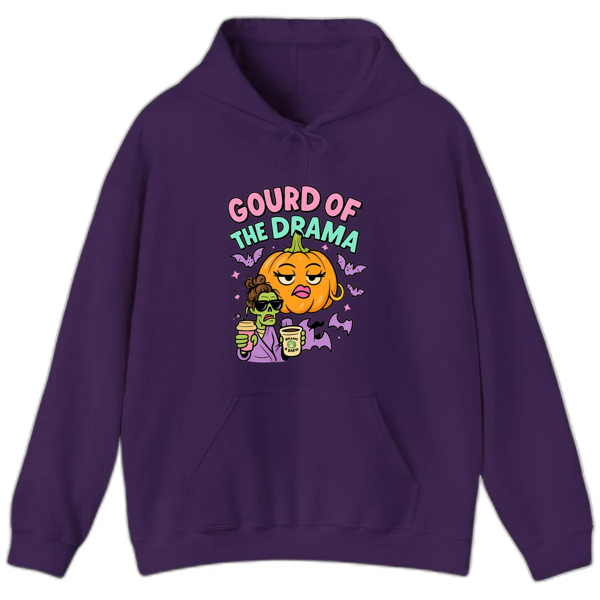 Gourd of the Drama Halloween Hoodie in Purple