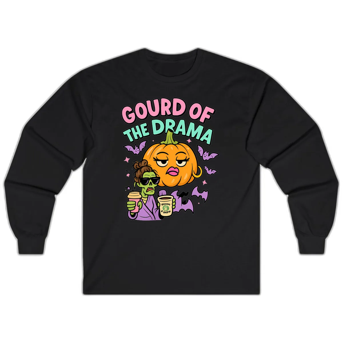 Gourd of the Drama Halloween Long Sleeve in Black