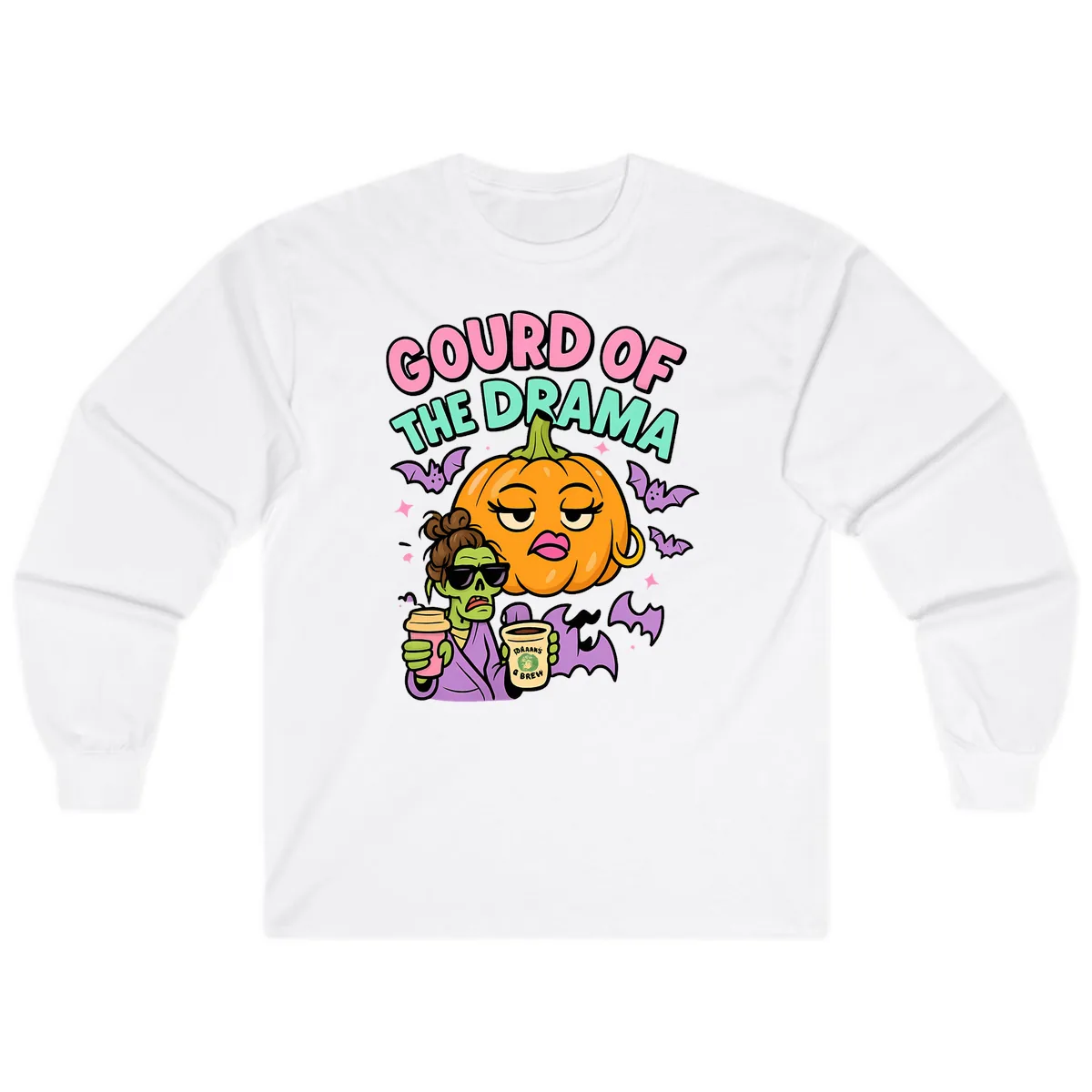 Gourd of the Drama Halloween Long Sleeve in White