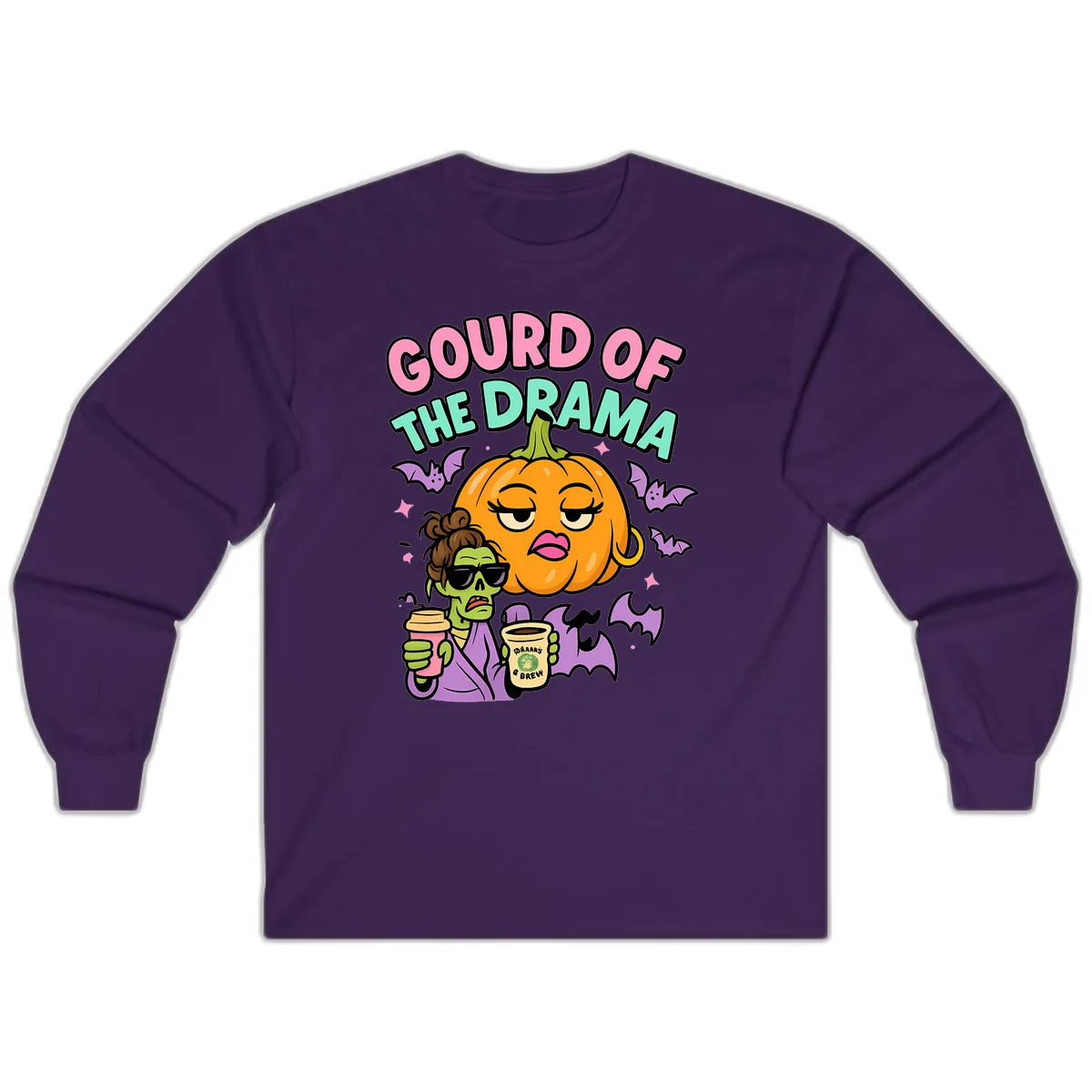 Gourd of the Drama Halloween Long Sleeve in Purple