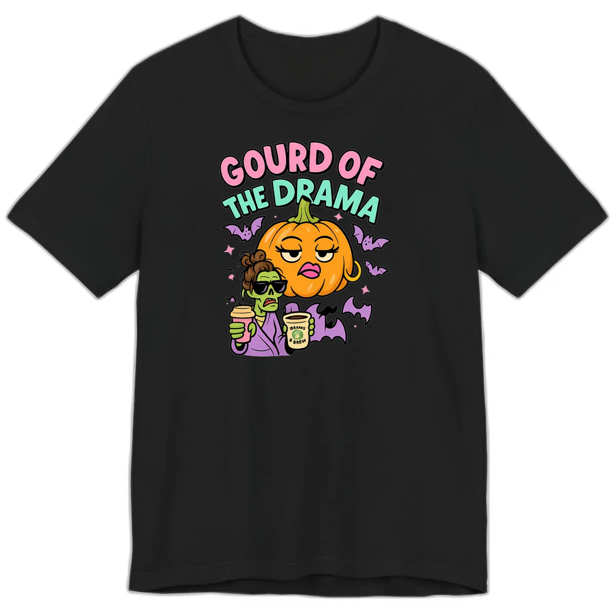 Gourd of the Drama Halloween Premium T-Shirt in Black