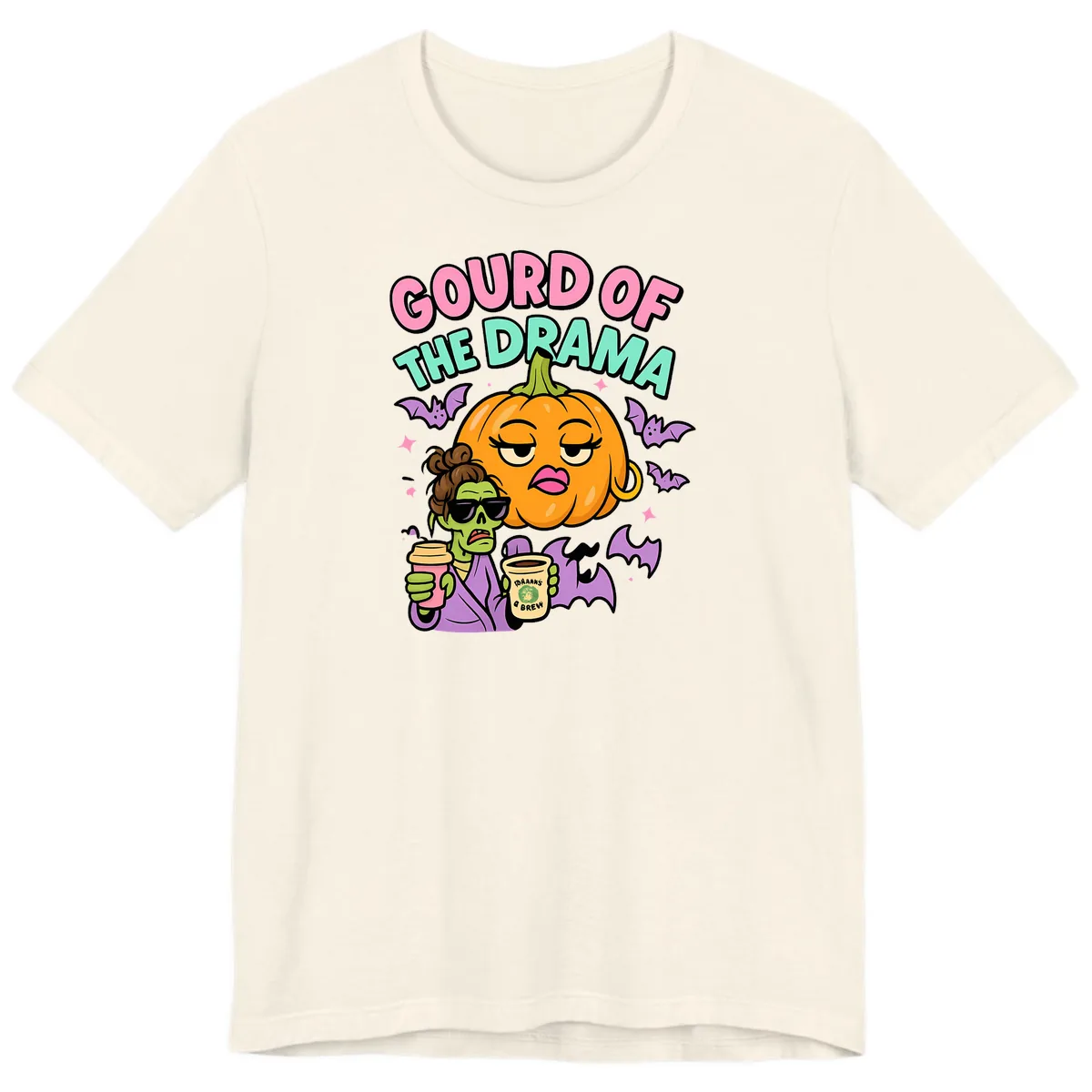 Gourd of the Drama Halloween Premium T-Shirt in Natural