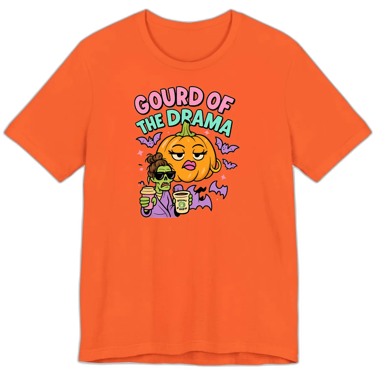 Gourd of the Drama Halloween Premium T-Shirt in Orange