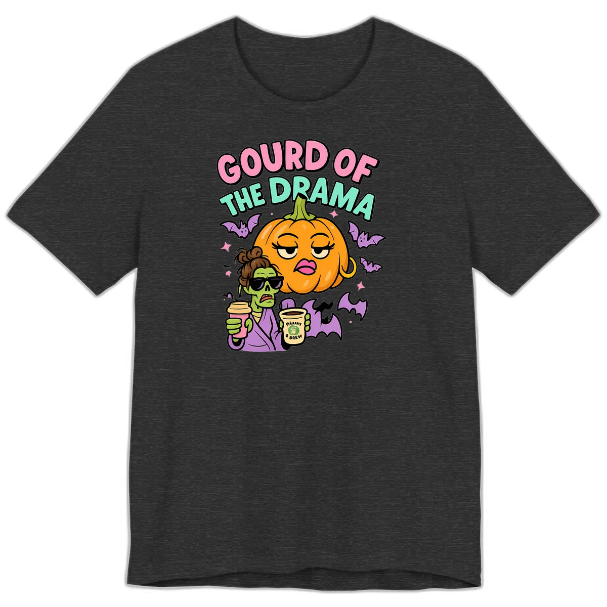 Gourd of the Drama Halloween Premium T-Shirt in Dark Grey Heather