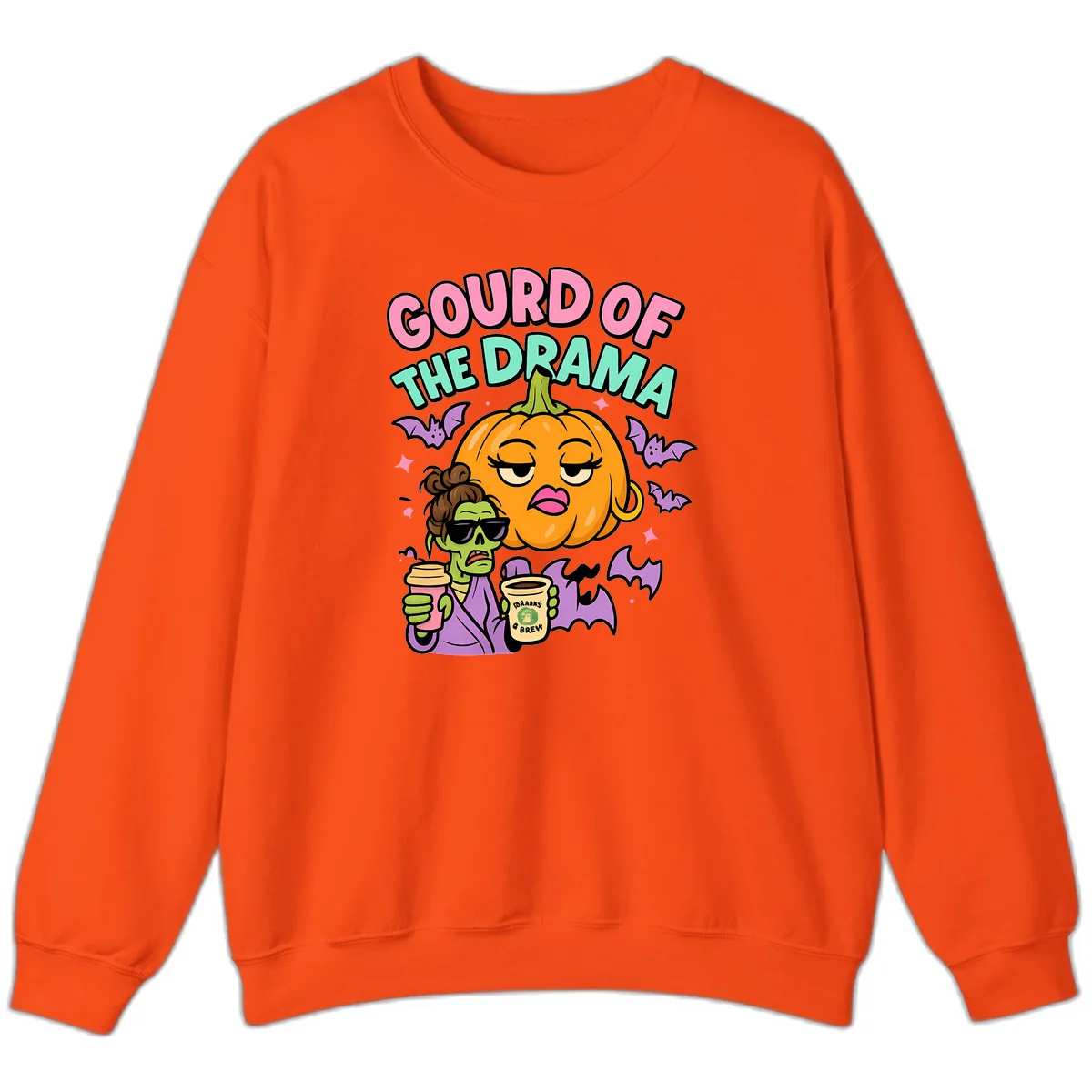 Gourd of the Drama Halloween Sweatshirt in Orange