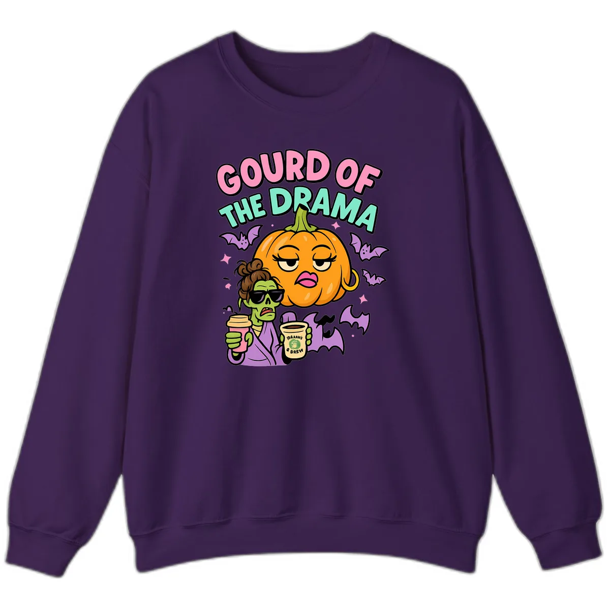 Gourd of the Drama Halloween Sweatshirt in Purple