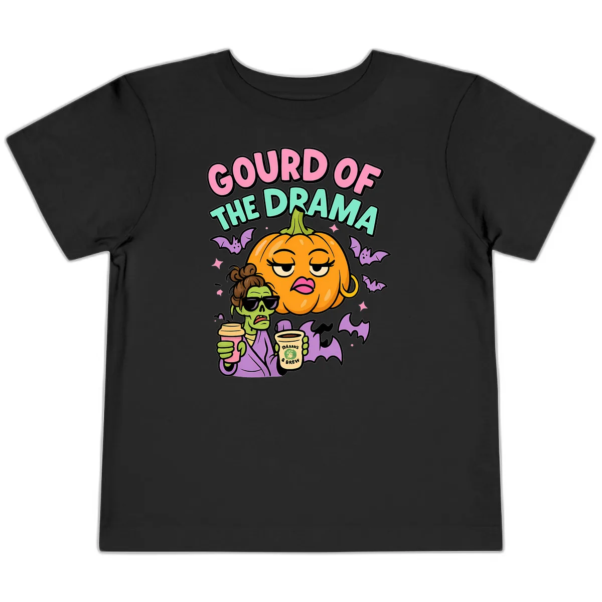 Gourd of the Drama Halloween Toddler T-Shirt in Black