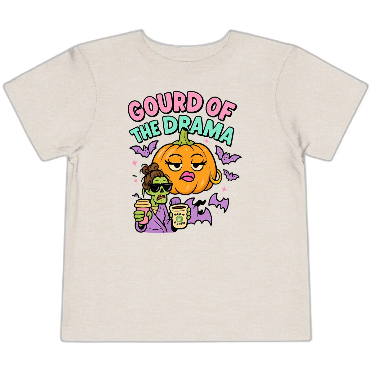 Gourd of the Drama Halloween Toddler T-Shirt in Heather Dust