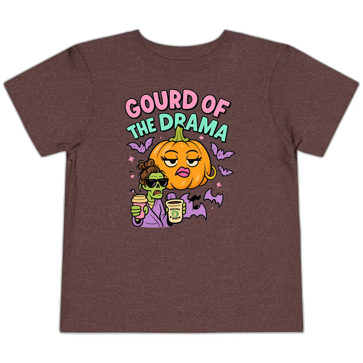 Gourd of the Drama Halloween Toddler T-Shirt in Heather Maroon