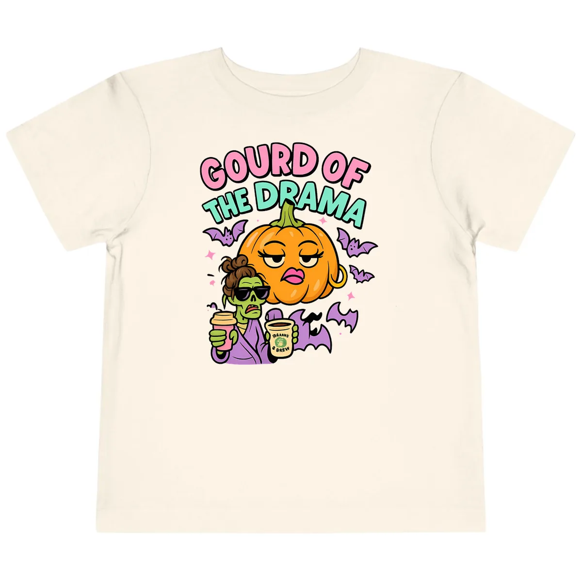 Gourd of the Drama Halloween Toddler T-Shirt in Natural