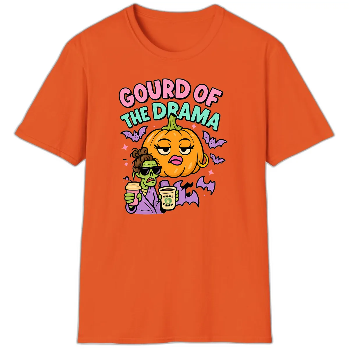 Gourd of the Drama Halloween T-Shirt in Orange