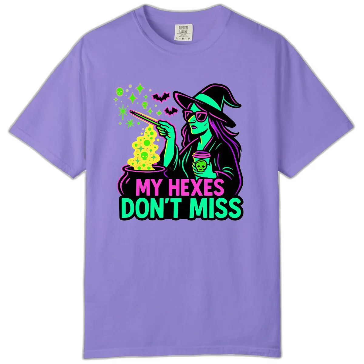 My Hexes Don't Miss Witch Coffee Comfort Color in Violet