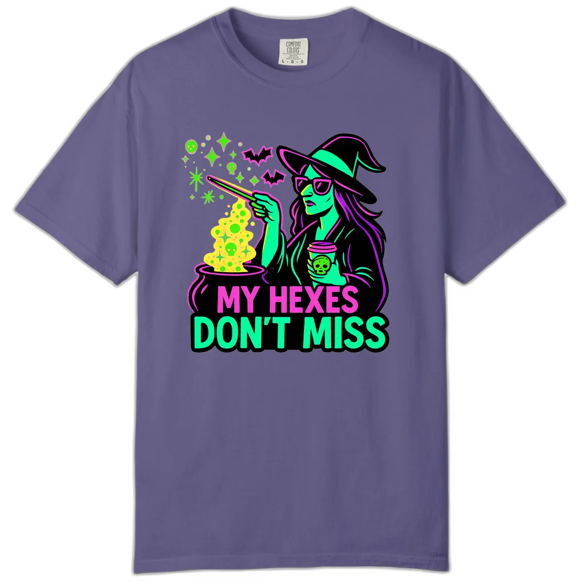 My Hexes Don't Miss Witch Coffee Comfort Color in Grape
