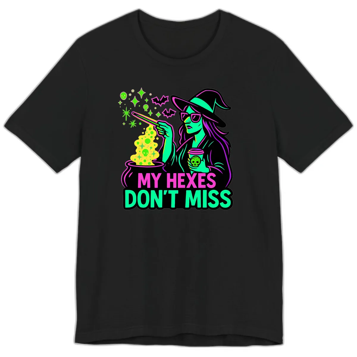 My Hexes Don't Miss Witch Coffee Premium T-Shirt in Black