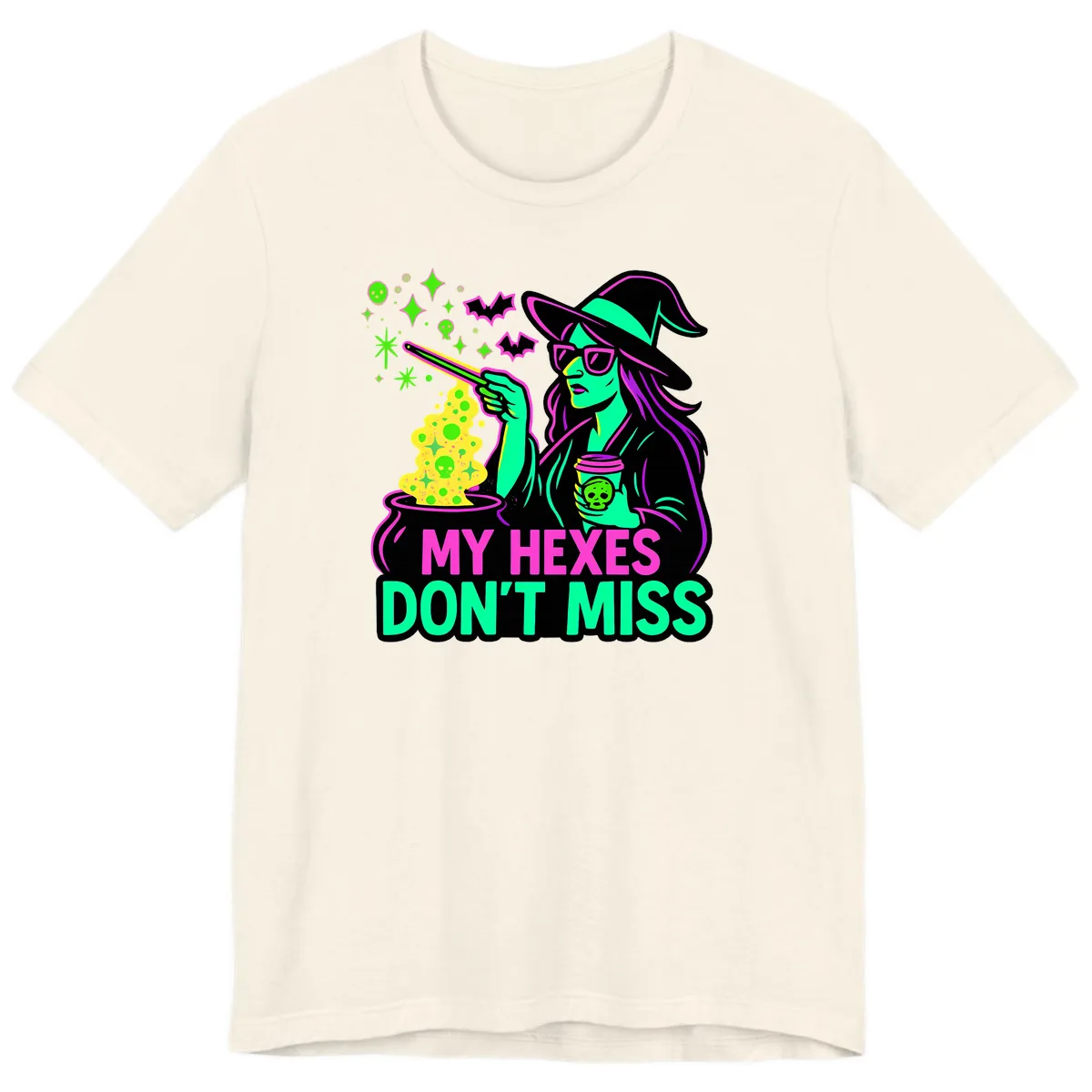 My Hexes Don't Miss Witch Coffee Premium T-Shirt in Natural