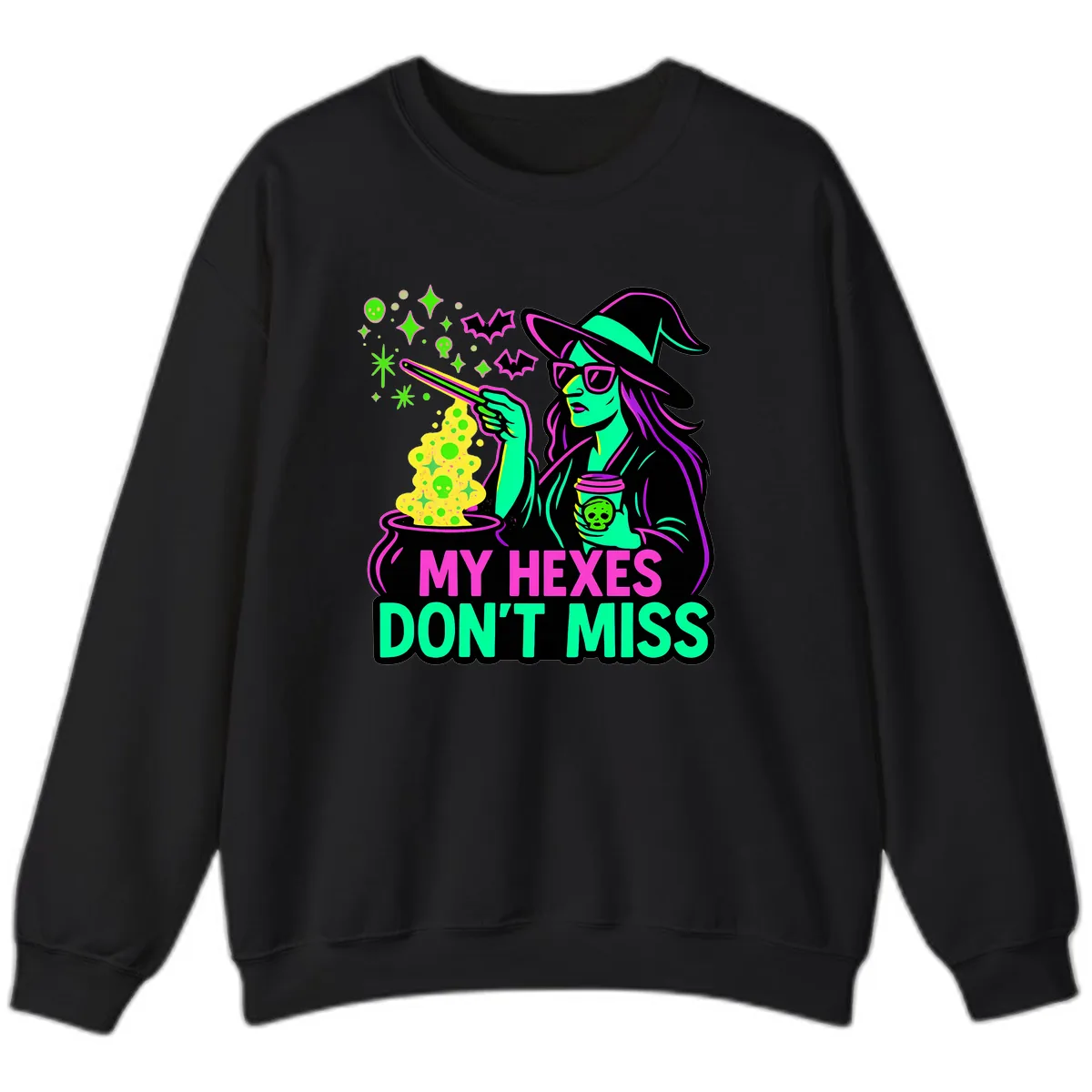 My Hexes Don't Miss Witch Coffee Sweatshirt in Black