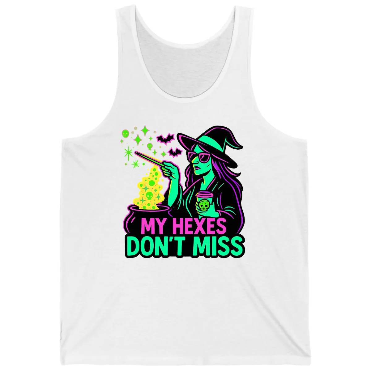 My Hexes Don't Miss Witch Coffee Tank in White