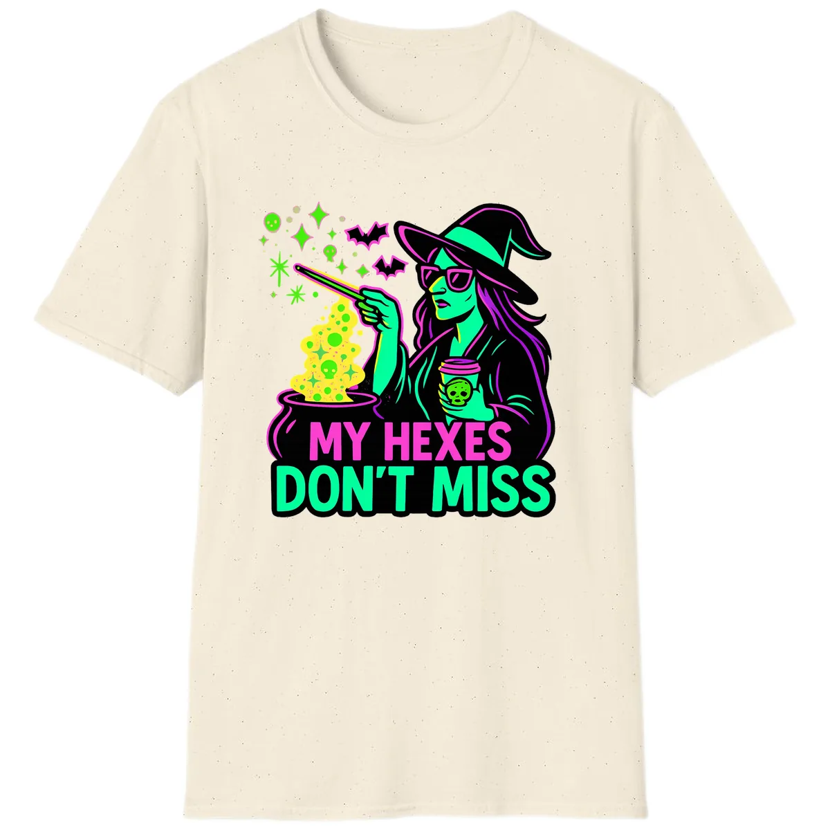 My Hexes Don't Miss Witch Coffee T-Shirt in Natural