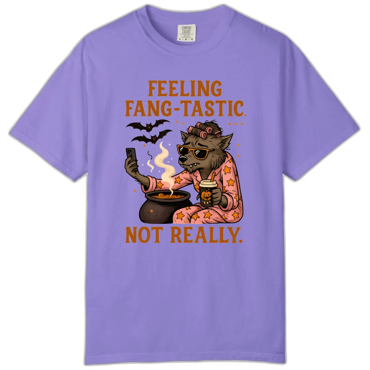 Feeling Fang-Tastic Not Really Werewolf Comfort Color in Violet