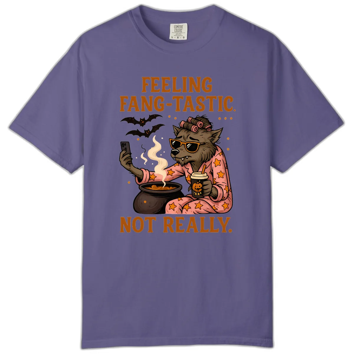 Feeling Fang-Tastic Not Really Werewolf Comfort Color in Grape