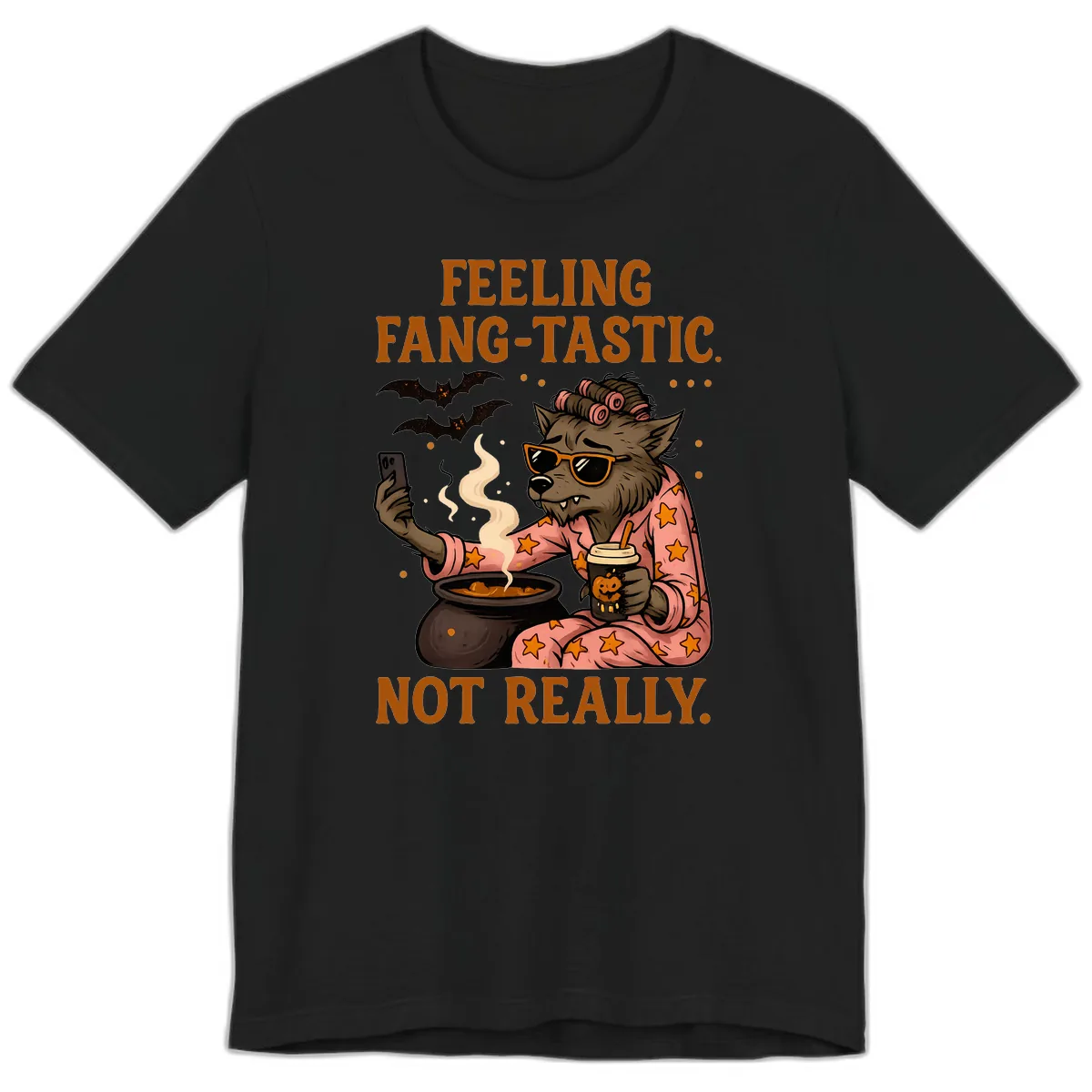 Feeling Fang-Tastic Not Really Werewolf Premium T-Shirt in Black